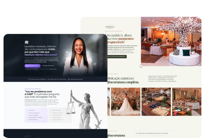 Landing pages e sites desenvolvidos por Bruna Veiga